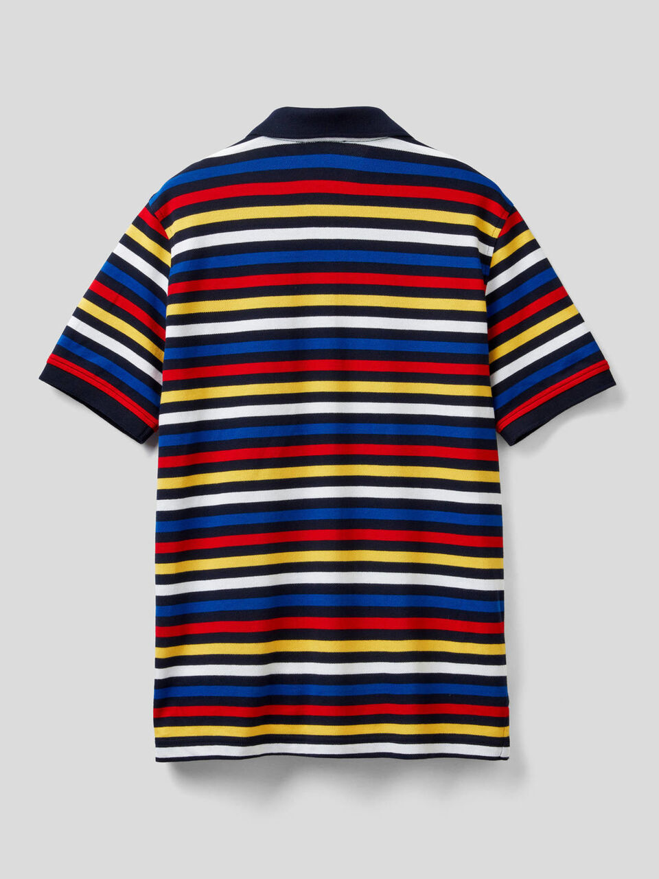 Striped polo in stretch cotton image number 2