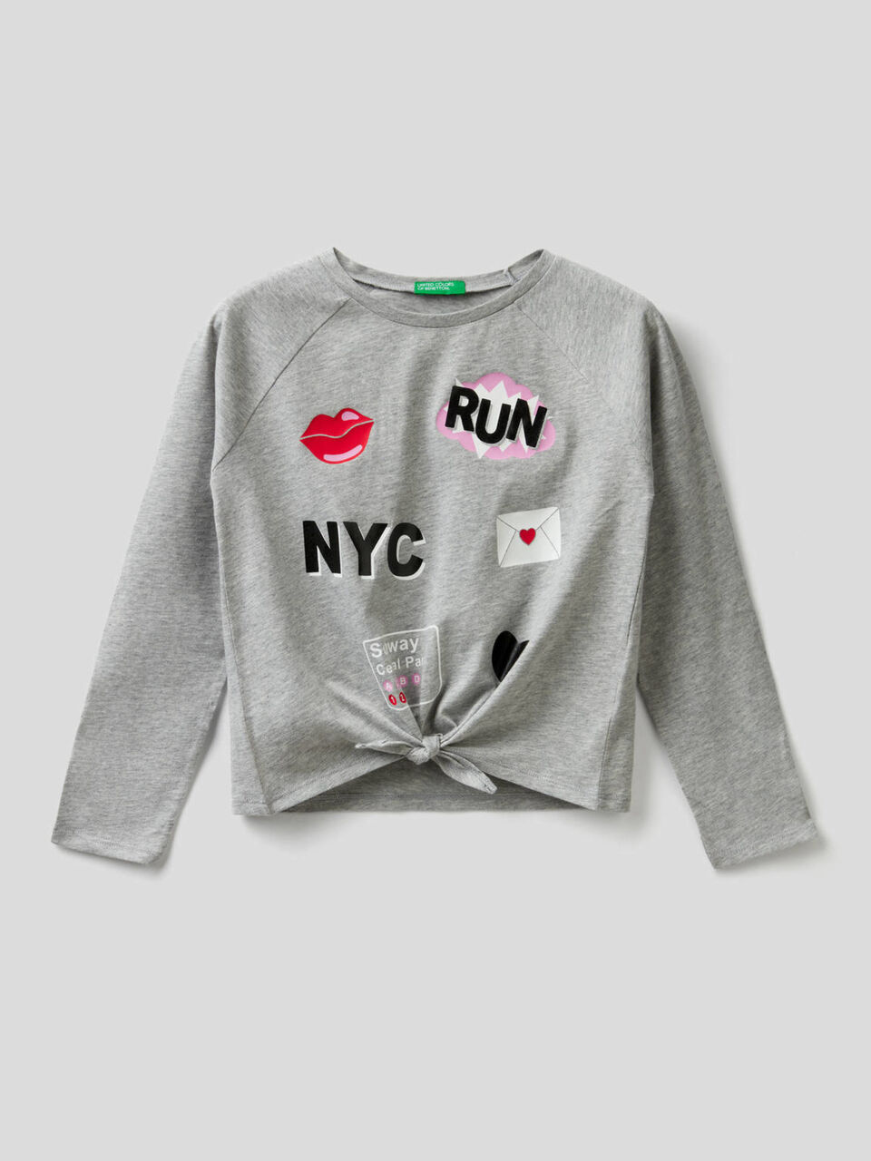 T-shirt in 100% cotton with knotted bow image number 1