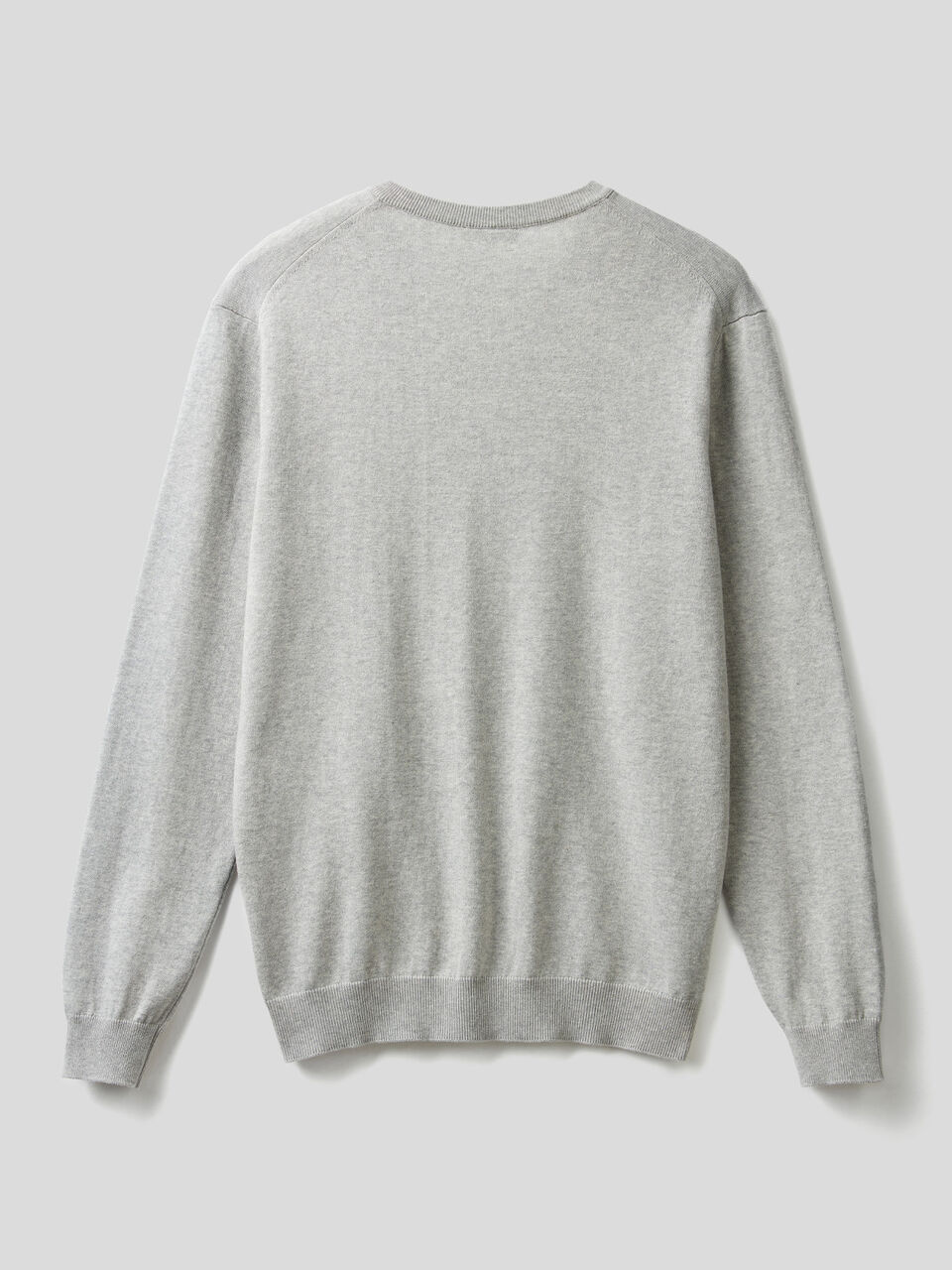 Pure cotton sweater with V-neck image number 2