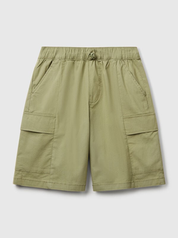 Parachute bermudas in stretch cotton Junior Boy