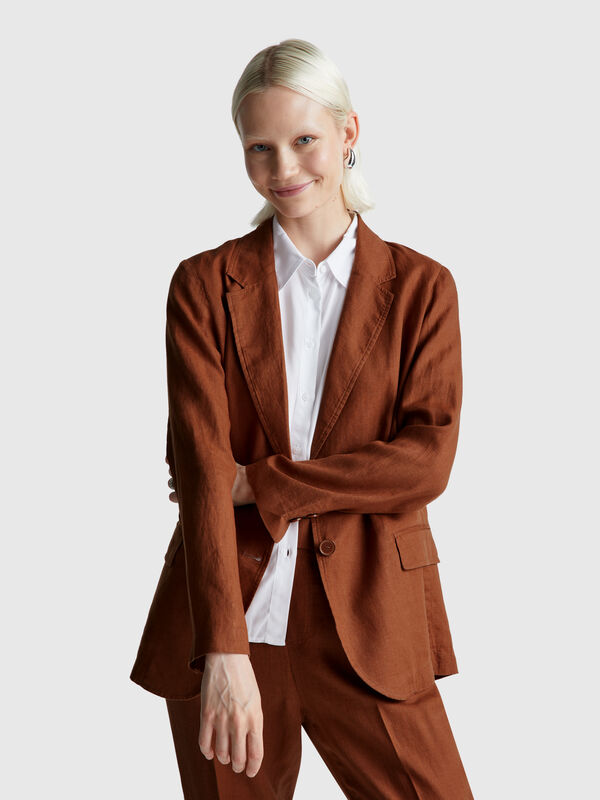 Blazer in pure linen Women