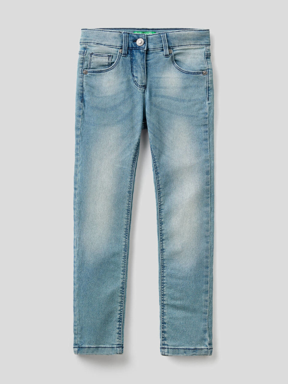 Worn look skinny fit jeans image number 1