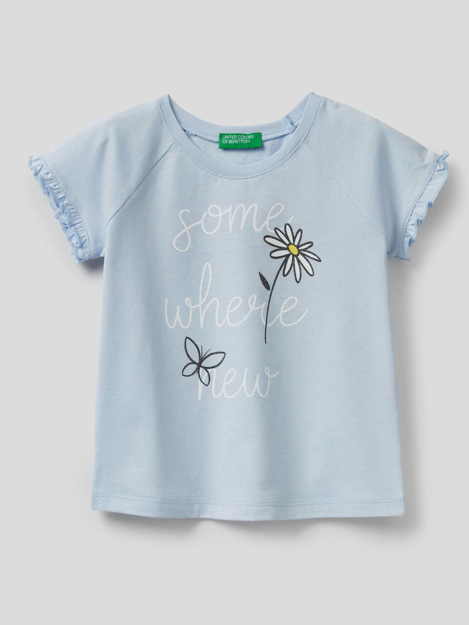 T-shirt with ruffles and glitter image number 1