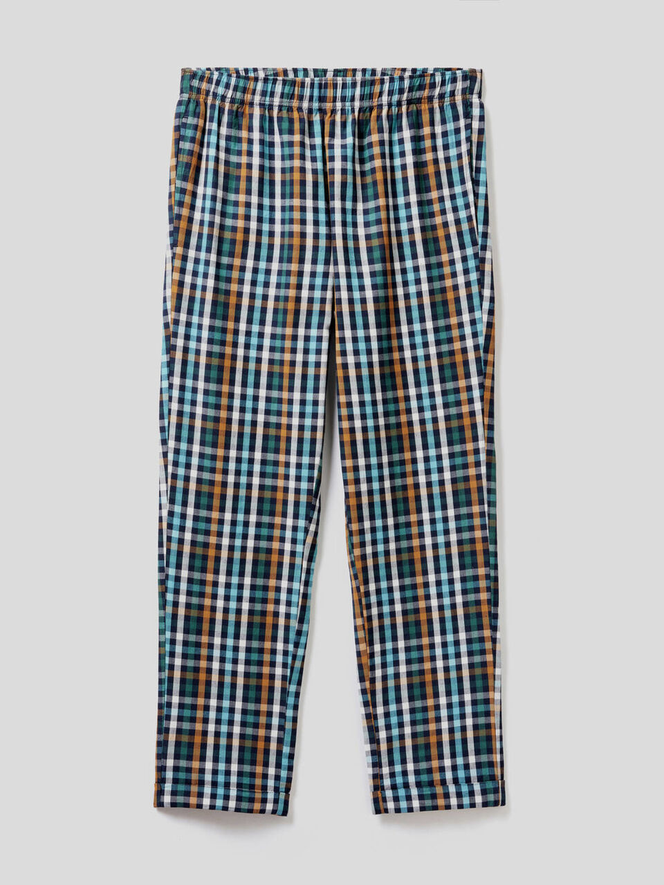 Check trousers with cuff image number 1